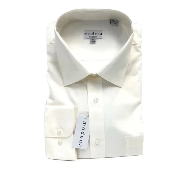 Camisa de vestir Modena para hombre looks de cáscara de huevo marfil puño regular tallas 18-19 de alto Foto 3 de 4