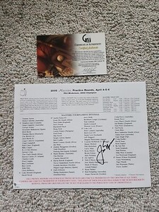 2005 Jack Nicklaus signed Masters Pairing Sheet - His Last Year Play at Masters!
