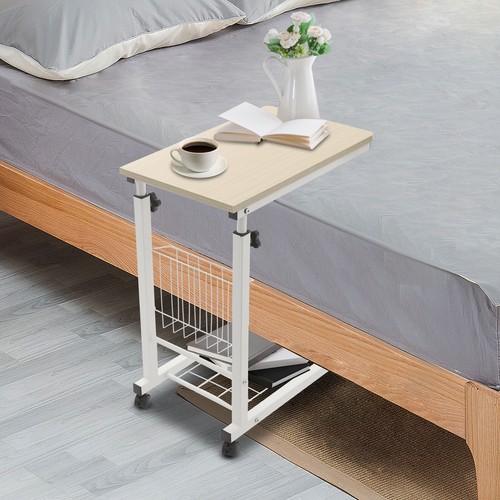 Tavolino da Letto Regolabile 2 Livelli Spessito Mobile Tavolo Standalone con Ruote - Foto 6 di 21