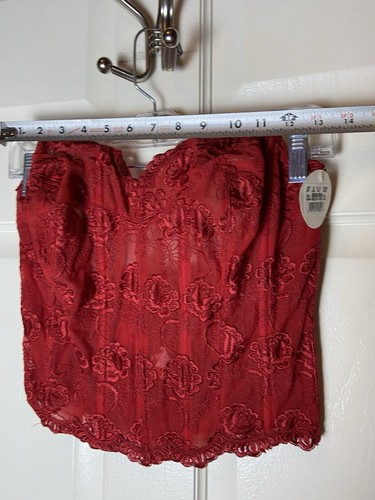 Ashley Stewart Red Lace Bustier Corset Bra Size 40D NWT - Picture 2 of 7