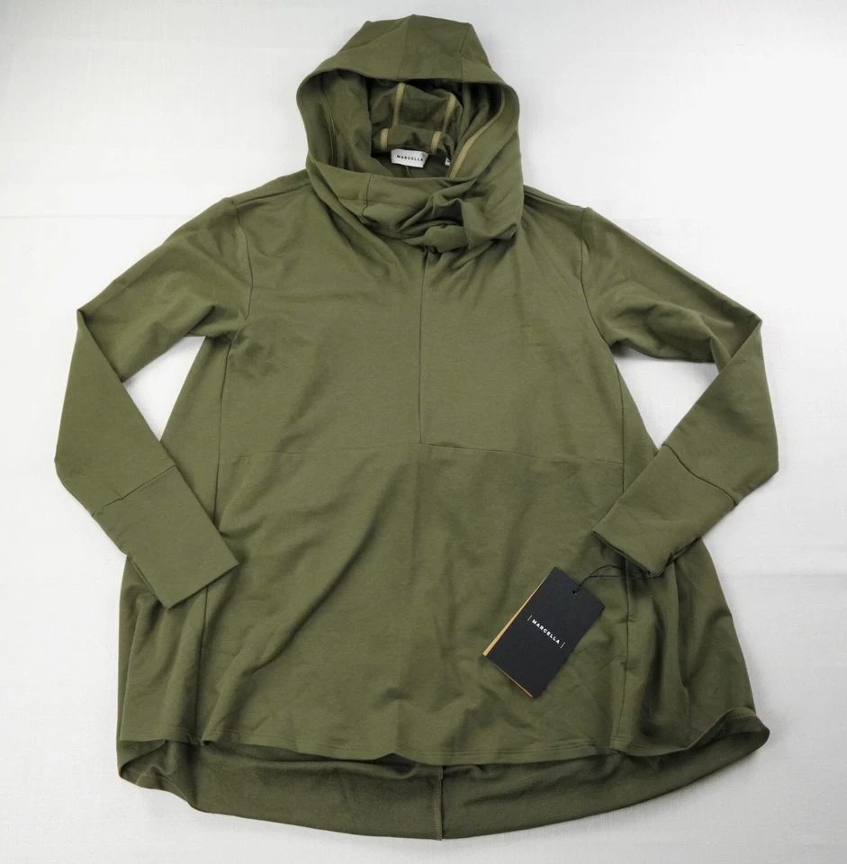 Sudadera con Capucha Marcella NYC Mujer Pequeña Militar Verde Oliva Grande Túnica Suéter 🔥 Foto 3 de 4