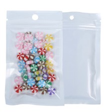 100pc Glossy Clear White PET Zip Lock Bags 4x7in Free 2-Day Shipping