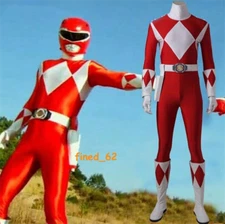 Dino Rangers Uniform Red Ranger Cosplay Costume Zyuranger Rocky DeSantos Outfit
