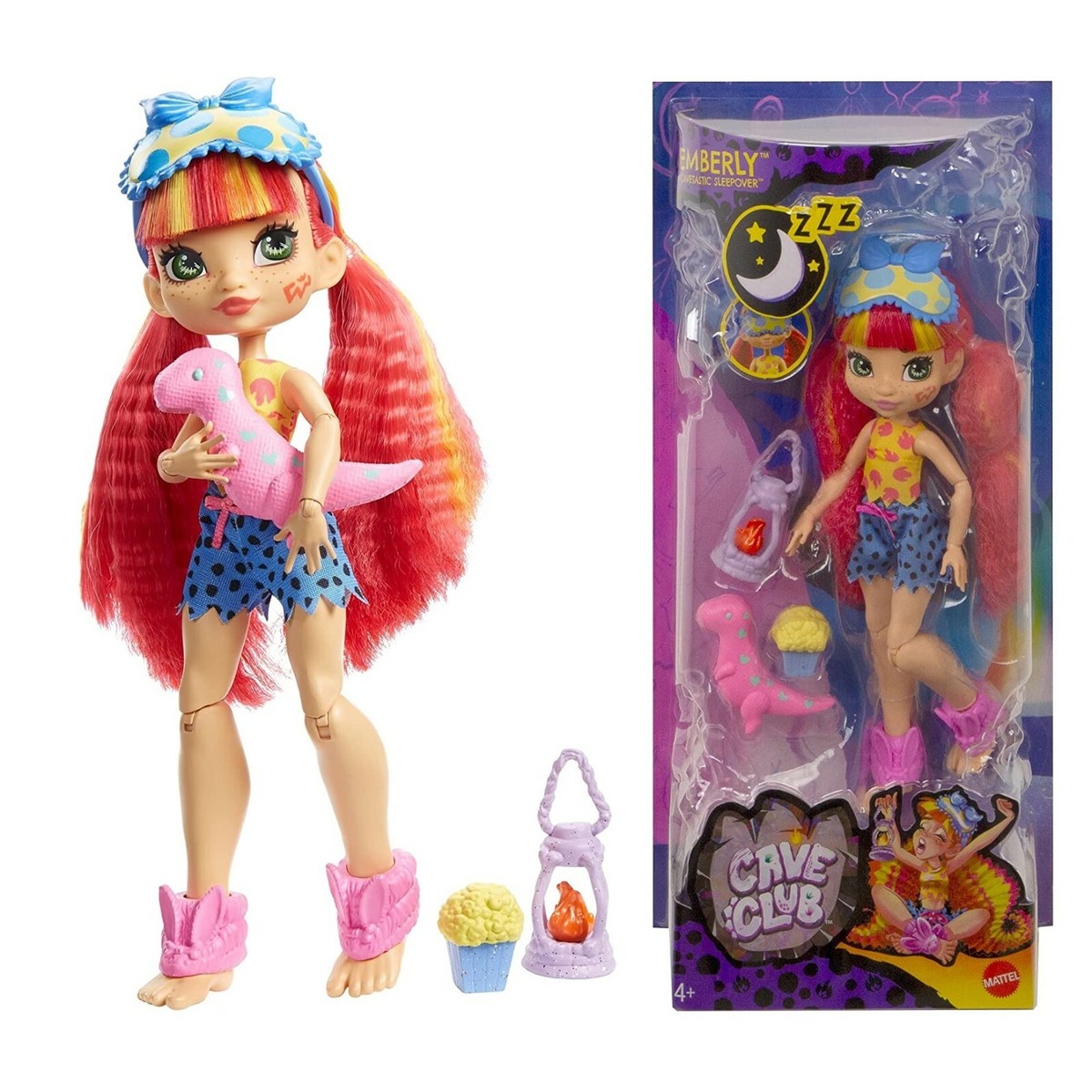 Cave Club Pigiama Party Preistorica Bambola Emberly Playset con
