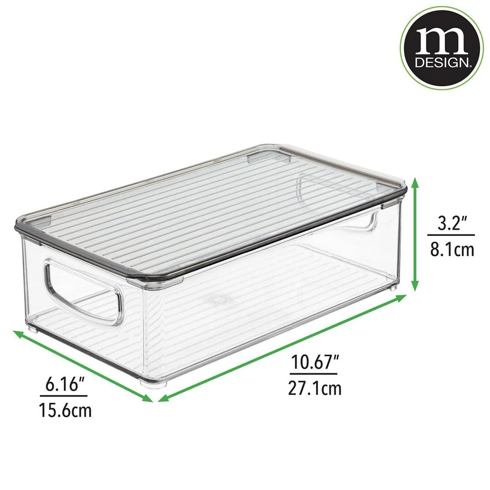 kitchen organizer Storage Box Stackable Food lidded packed of 4 transparent - Image 3 of 4