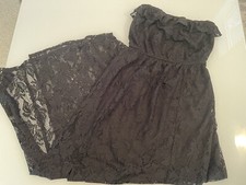 Sleeveless Maxi Dress Midi With Lining Black Lace Juniors Size Med