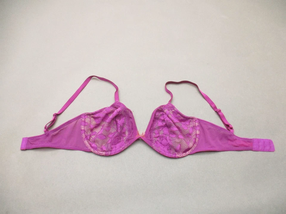 32D Betsey Johnson женщин фиолетовый кружева без подкладки на косточках назад застежки Demi бюстгальтер 5K - Изображение 3 из 4