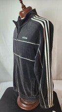     Vintage 90s Black Velour Adidas Track Suit Small EUC DMC Rare Complete Set