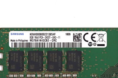 Samsung 8GB 1Rx8 PC4-2400T-UA2-11 NON-ECC Unbuffered Memory