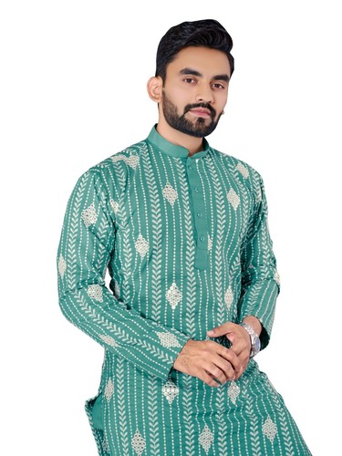 Men Kurta Set Pakistani Kurta Pyjama Indian Suits Wedding Party Groom Sherwani - Picture 40 of 56