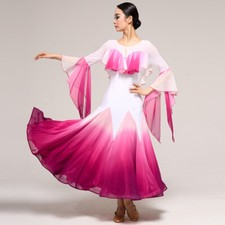 Latin Ballroom Dance Dress Modern Salsa Waltz Standard Long Dress Q196 3 Colors