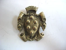 Vtg Italian 800 Silver Shield Crest Crown Pin Medici Florentine