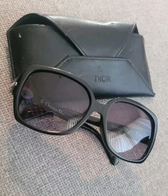 Lunettes de soleil authentiques My Miss Dior F D28HD 58□16 135 Avec Étui NOIR - Photo 1/4