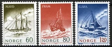 Norway 1972, NK 697-99, Polar Exploration Ships set MNH Sc 596-98, Mi 649-51