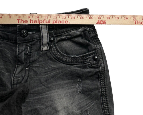 Rock Revival ORLANDO Straight Jeans (E6585JR) Distressed Black & Gray Size 30 - Imagen 6 de 11