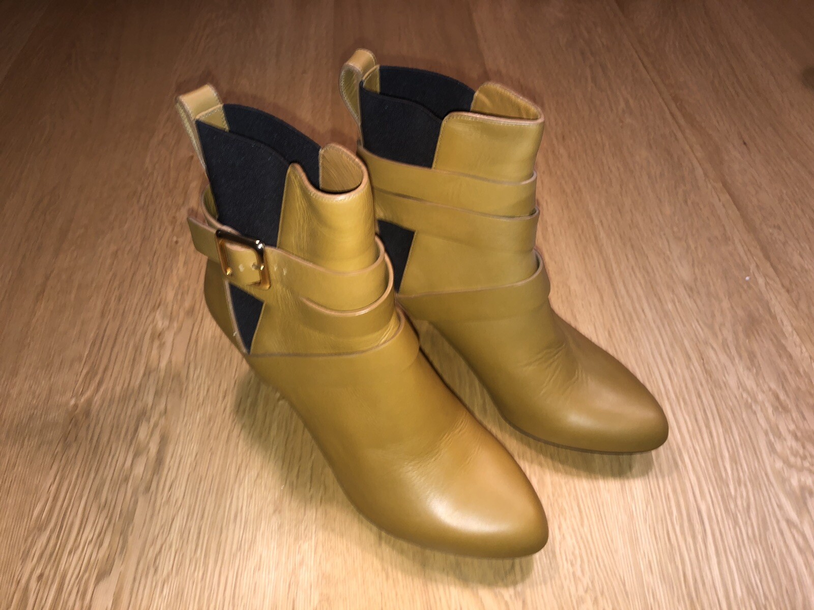 CHLOÉ Mustard Gold Leather Womens Stiletto Ankle Boots Shoes Size 5 BNWT RRP£890 image 3