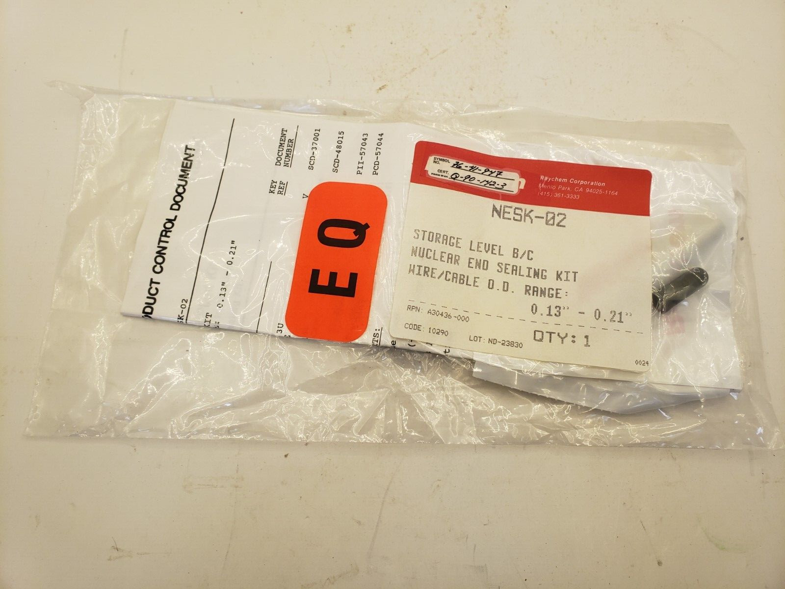 RAYCHEM NESK-02 STORAGE LEVEL B/C NUCLEAR END SEALING KIT WIRE/CABLE NIB
