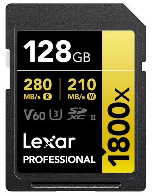 Lexar 128GB GOLD SDXC Memory Card Class 10 V60 UHS-II U3 Memory Card 280MB/S 4K - Image 2 of 4