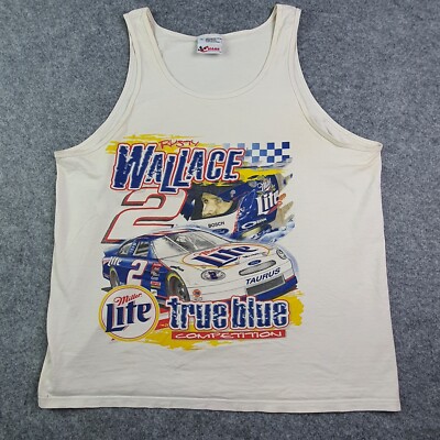 Nascar Rusty Wallace Vintage Mens White/Cream Tank Top Vest