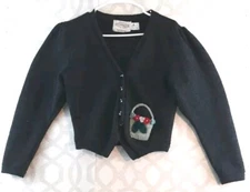 Vintage Susan Bristol Concepts Cardigan Wool Sweater Womens Medium Black