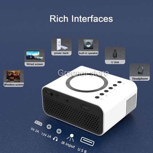 Portable Projector 1080P LED Mini Home Cinema Movie Theater Projector Multimedia - Picture 10 of 18