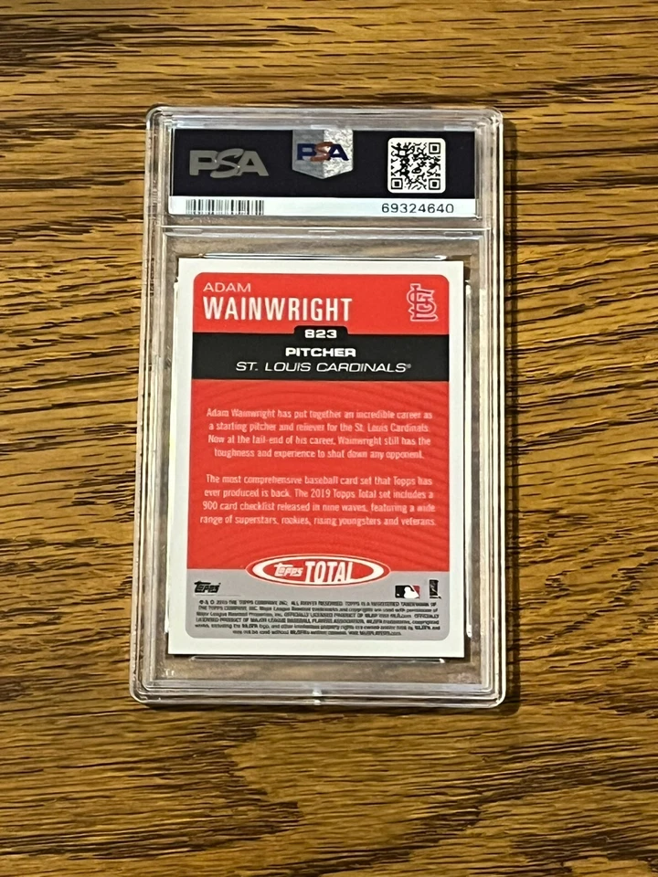 2019 Topps Total #823 Adam Wainwright PSA 10 - Image 2 of 2
