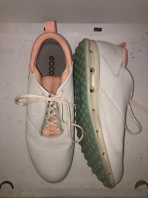 ECCO Women's Cool Pro Gore-tex Waterproof Golf Shoe Eu 41 Us 10 Light Grey Peach