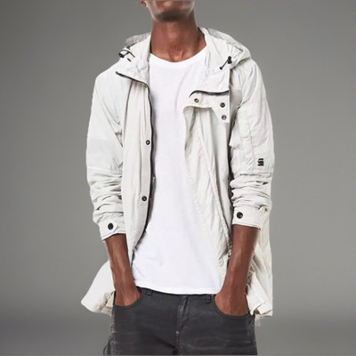 G-Star Batt Hooded Short Parka Kexo Nylon Overdyed Gray Marble