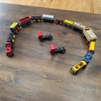 Magnetic Set Wooden Wood Train Cars Lot Brio Engine Thomas Friends Misc Tidmouth