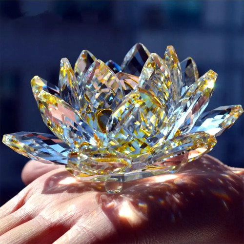 Feng Shui Quarz Kristall Lotus Blume Handwerk Glas Briefbeschwerer Ornamente - Bild 15 von 29