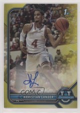 2021-22 Bowman U Chrome Prospect Yellow Refractor 33/75 Khristian Lander Auto