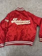 Vintage Red Varsity Budweiser Bomber Jacket Made in USA Men  s Size L