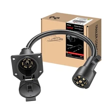 7 Way Trailer Extension Cable(1FT), 7 Pin Trailer Extension Cord, Gooseneck H...