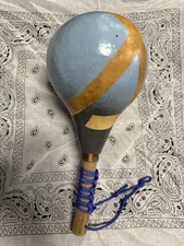 Authentic Native Gourd Rattle/Shaker Hand Painted.  Paracord Braided Handle.