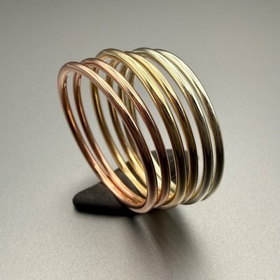 Gold Vorsteckring | massiv 9 kt Gold | rot/gelb/weiß | Handarbeit in UK