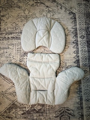 Nuna Pipa Car Seat Inserts Light Gray Quilted 2 Piece Organic Cotton