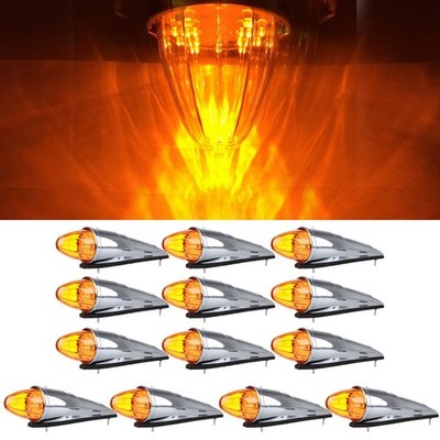 13X 17 LED AMBER TORPEDO CAB MARKER ROOF RUNNING TOP LIGHT FOR KENWORTH