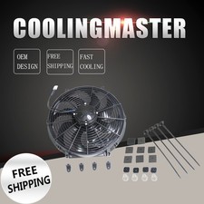 Curved Blade Thermo Electric Cooling Fan With Mounting Kit 16 Inch Radiator Fan