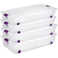 Sterilite 60 Qt ClearView Latch Wheeled Stack...