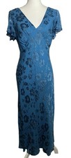 Papell Boutique Y2K 10 Maxi Dress Silk Rayon Beaded Whimsical Fairy Flutter Vtg