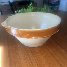 Vintage French Earthenware Tian Bowl Mixing Pot . Rustic. 12” D X 6” Tall