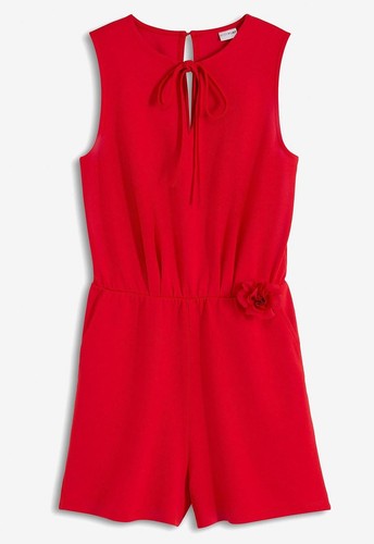 Neu Jersey-Jumpsuit mit Bindeband Gr. 48/50 Tiefrot Damen-Overall Hosenanzug