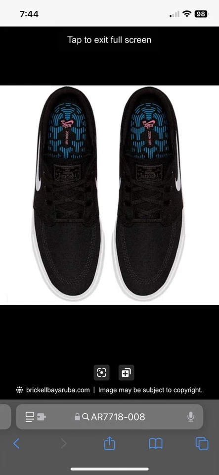 Nike Zoom Hombres Stefan Janoski Tenis 9.5 Lona RM SB AR7718-008 Zapatos de Skate Foto 2 de 4