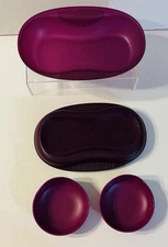 Tupperware Breakfast Maker Microwave Egg/Omelet Cooker Purple Inserts #6996 NICE