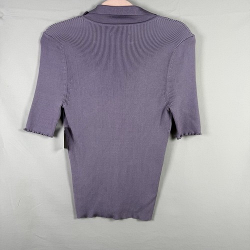 Good American geripptes Polo Dusty Violet Größe 3 UVP 99 $ - Bild 2 von 7
