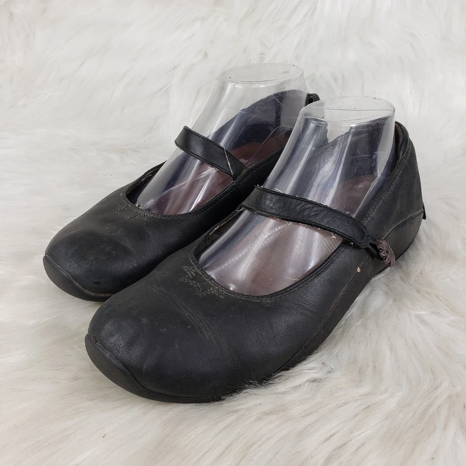 Zapatos informales ULU Mary Jane de cuero negro para mujer talla US 7,5W de ancho Foto 4 de 4