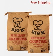 Big K Chilla-Grilla Restaurant Grade Charcoal 12kg Pack of 2 Lumpwood BBQ