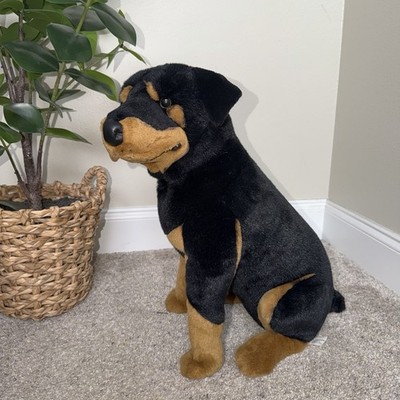 E&J Classic  Collection Plush Sitting Rottweiler Dog 18  Large Realistic