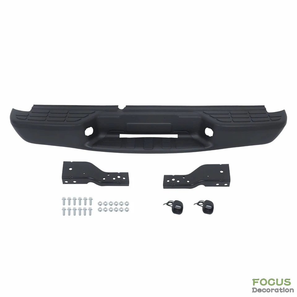 Repuesto parachoques trasero de acero negro para Chevrolet S10 1998-2004 sin orificios de sensor Foto 3 de 4