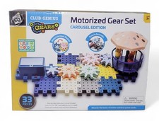 CLUB GENIUS Motorized Gear Set Carousel Edition STEM Toy 33pcs Ages 3